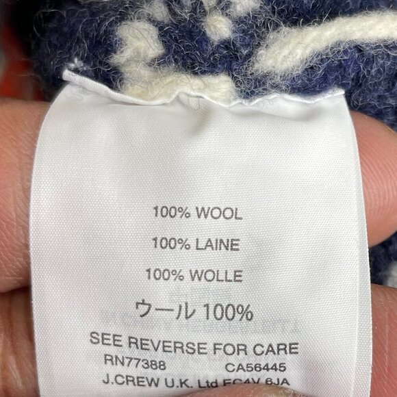 J. Crew 100% Wool Jacquard Fair Isle Knit Sweater Size Small Preppy Winter Small - Picture 8 of 9
